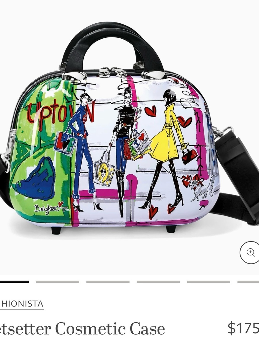 Brighton Multicolor Cityscape Travel Cosmetic Case